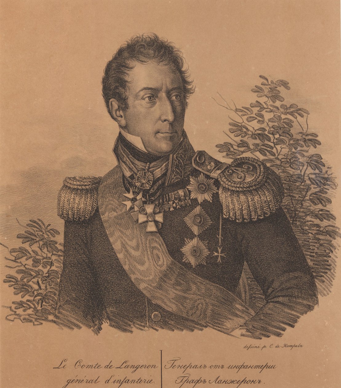 Retrato del Conde Alexandre Andrault de Langeron de Carl von Hampeln