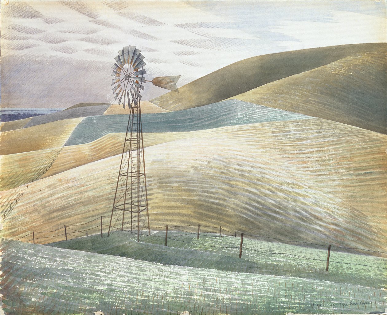 Molino de viento, 1934 de Eric Ravilious