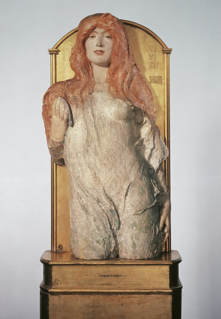 Media figura de una ninfa ("Vivien") de Fernand Khnopff
