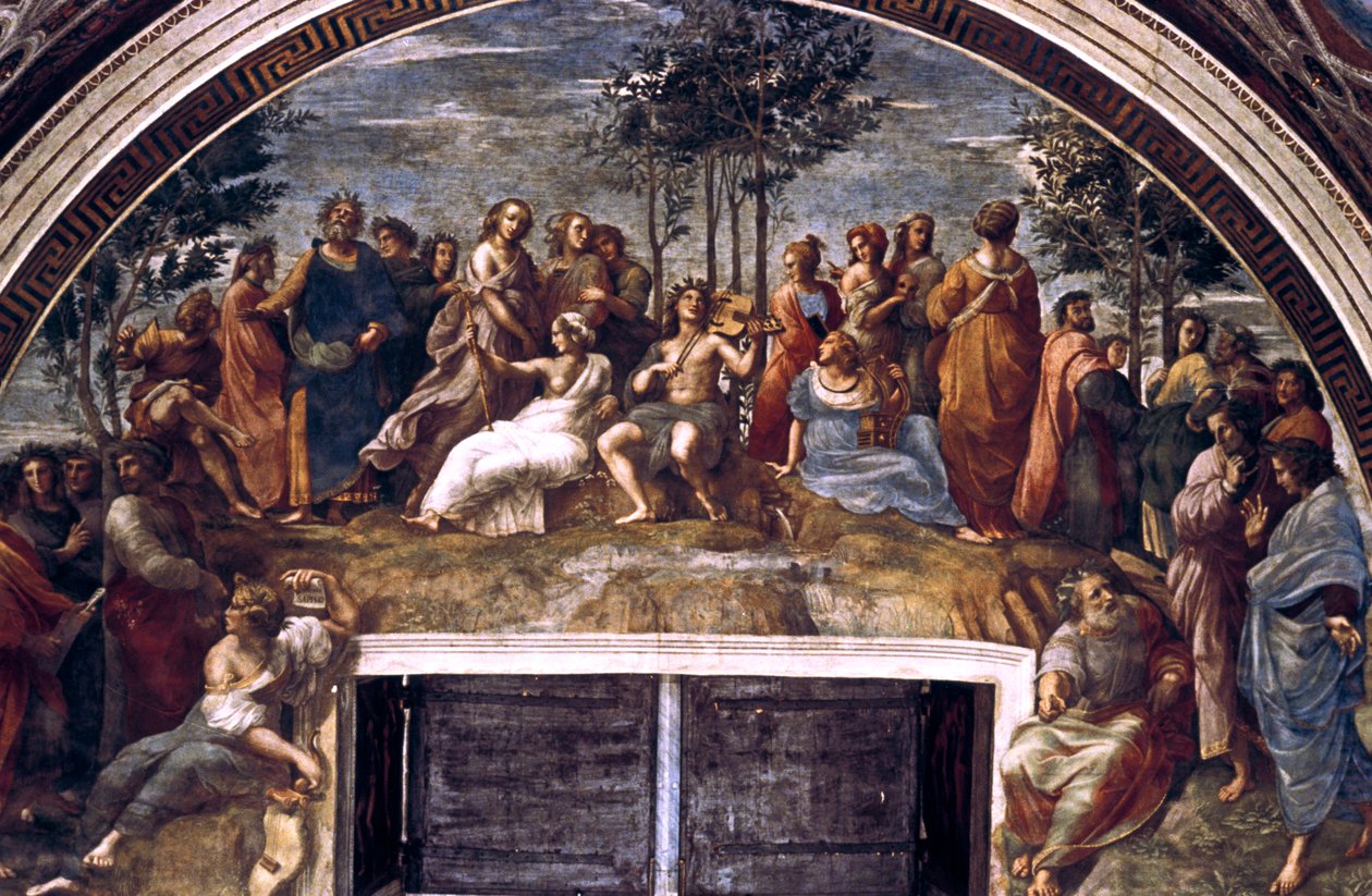 El Parnaso, de la Stanza delle Segnatura (1510-1511) de Raffaello Sanzio Raphael