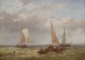 Barcos de pesca en el mar