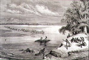 Cruzando el Río Colorado en la década de 1860 de Adolphe Gusman
