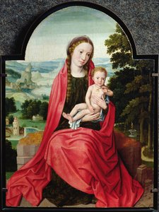 Virgen con el Niño Jesús sosteniendo una viola