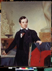 "Portrait du peintre et architecte Alexander Briullov (Alexandre Brioullov) (1798-1877)". Peinture de Karl Briullov (Brioullov) (1799-1852) Museo Estatal Ruso de San Petersburgo