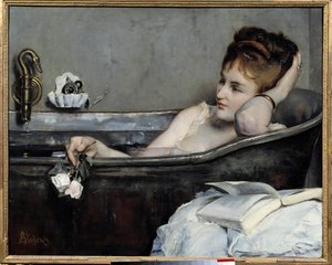 El baño o la mujer en el baño o la bañera. Pintura de Alfred Stevens (1823-1906) 1867 París, museo de Orsay
