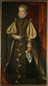 Archiduquesa Ana de Austria, reina de España A los 21 años se convirtió en la cuarta esposa de su tío, el rey Felipe II ... (pintura sobre lienzo) de Alonso Sánchez Coello