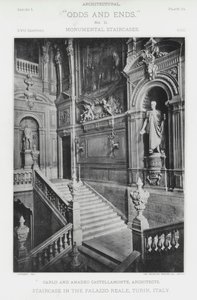 Escalera en el Palazzo Reale, Turín, Italia
