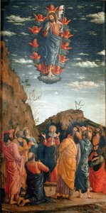 La Ascensión. Pintura de Andrea Mantegna (1431-1506) de 1460. La Ascensión de Cristo, por Andrea Mantegna (1431-1506)