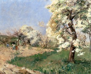 Flores de peral, Villiers-de-Bel (óleo sobre tabla)
