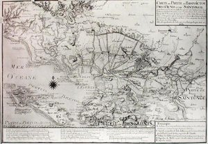 Atlas 131 H f.42 Mapa de Bas Poitou, Aunis y Saintonge con los pantanos de la Bahía de Aiguillon en 1716