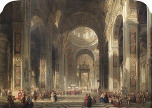 Interior de San Pedro, Roma, 1862