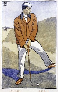 Jugador de golf - en "Calendario de Golf" por Edward Penfield