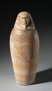 Jarro canópico con cabeza de hombre, 664-525 a.C.
