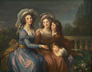 La Marquesa de Pezay y la Marquesa de Rougé con sus Hijos Alexis y Adrien