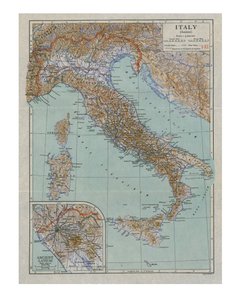 Mapa de la antigua Italia, c1910s