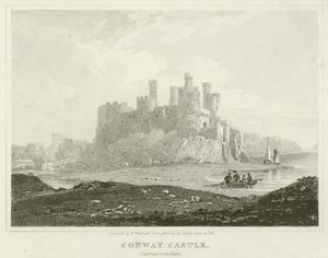 Castillo de Conway, Caernarvonshire (grabado) de English School