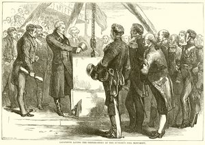 Lafayette colocando la primera piedra del Monumento de Bunker Hill