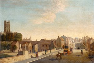 Paisaje con iglesia, c.1790 (óleo sobre lienzo)