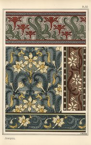 Narciso jonquilla como motivo de diseño en papel tapiz y patrones de tela