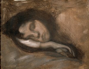 Cabeza de una mujer dormida, siglo XIX o principios del siglo XX