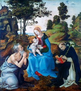 La Virgen y el Niño con los santos Jerónimo y Domingo, c1485