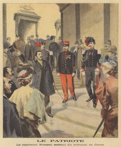 El patriota. Capitán Romani saliendo de su juicio en Génova