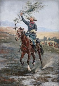 La bandera de tregua en la guerra india