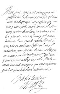 Carta de María de Médici al Duque de Saboya, finales del siglo XVI - principios del siglo XVII, 1865