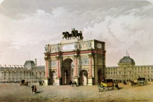 Postal del Arco de Triunfo del Carrusel, París