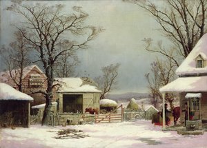 Patio de granja en invierno, 1862