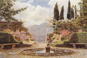 Jardines italianos: Villa Cavagnaro, El Parterre (litografía en color)