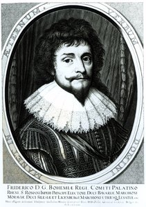Federico V (1596-1632), Rey de Bohemia, Elector Palatino del Rin, grabado por Willem Hondius, 1633