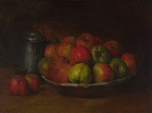 Naturaleza muerta con manzanas y una granada, 1871-1872