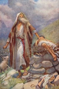 Antiguo Testamento: Abraham e Isaac (litografía en color)