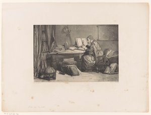 Becario en una sala de estudio