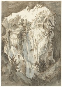 La cascada de Tivoli vista desde una cueva