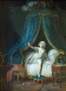 Niña levantándose de la cama
