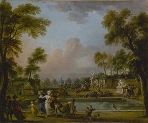 El príncipe de Lambesc entrando por la fuerza en los jardines de las Tullerías, 12 de julio de 1789, c. 1789