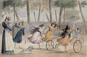 Niñas jugando con aros en los jardines de Luxemburgo de Jean Henri Marlet