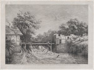 El Molino de Agua, después de una pintura de Ruisdaël de Jean Jacques de Boissieu