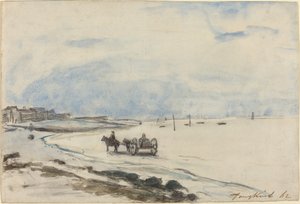 Carro en la playa de Etretat, 1862