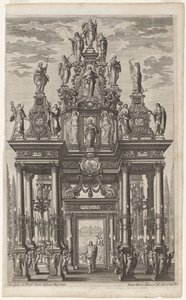 Frontispicio con Arco Triunfal con Cristo y los Apóstoles