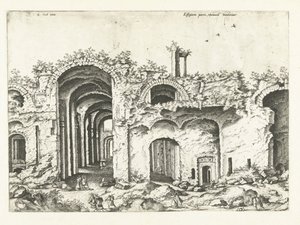 Tercera vista de las Termas de Diocleciano Ruinas romanas, 1561 (título de la serie)