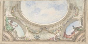 Diseño para techo de trampantojo para comedor, Hôtel de Trévise, 1850-1910