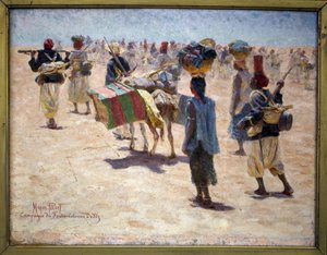 Tiradores de retaguardia senegaleses, campaña de Fouta (Guinea; Fouta-Djalon), columna de Dodds, boceto.