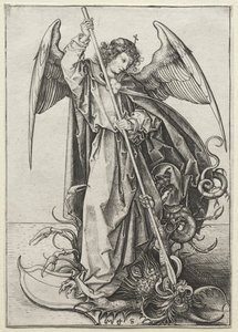 El Arcángel Miguel perforando al Dragón