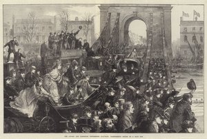 La Carrera de Botes de las Universidades de Oxford y Cambridge, Puente de Hammersmith en un Día de Carrera