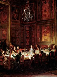 Cena del Príncipe Luis Francisco de Conti, Palacio del Temple (detalle)