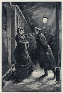 Ilustración de Anna Karenina: Vronsky encuentra a Anna en la estación