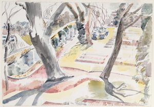 El jardín (acuarela sobre papel)